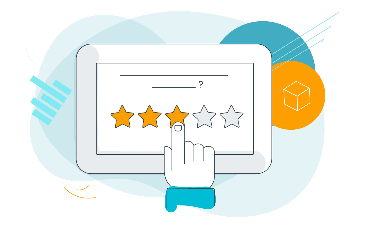 Hand pointing to the middle option illustration