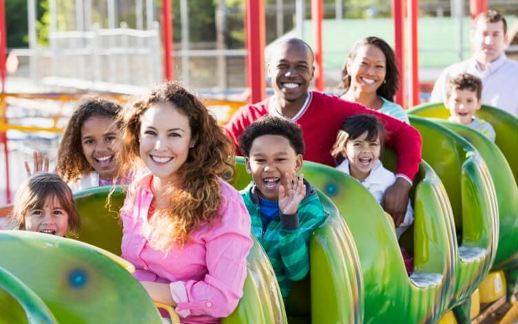 Family on a rollercoaster