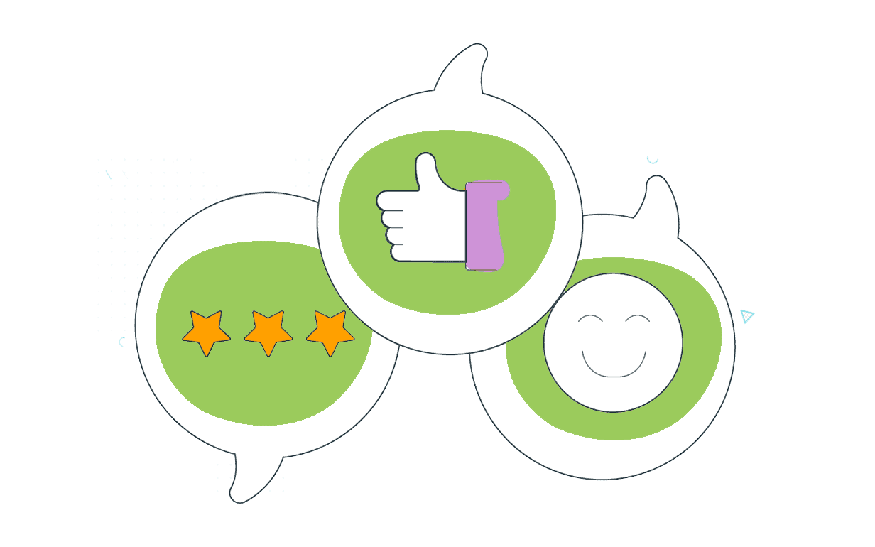 Illustration showing positive survey results